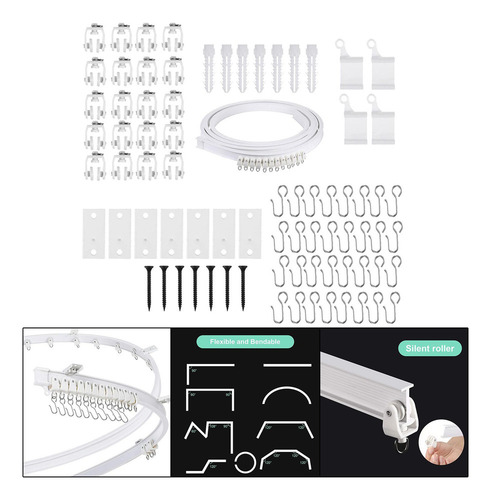 Juego De Rieles Para Cortinas Accesorios 400cm