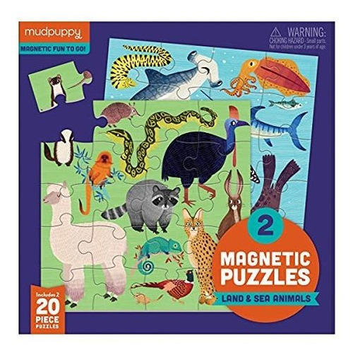 Mudpuppy Land  Sea Animals Magnetic Jigsaw Puzzle, 5681i