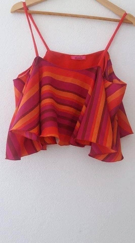Top Forrado Nuevo Rayas Gasa Marca Me.mola