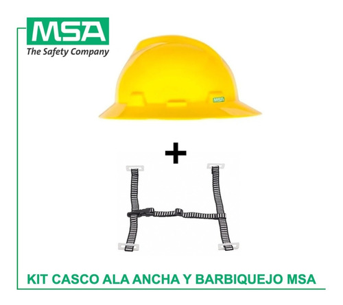 Kit De Casco Ala Ancha Y Barbiquejo 4 Puntos Msa