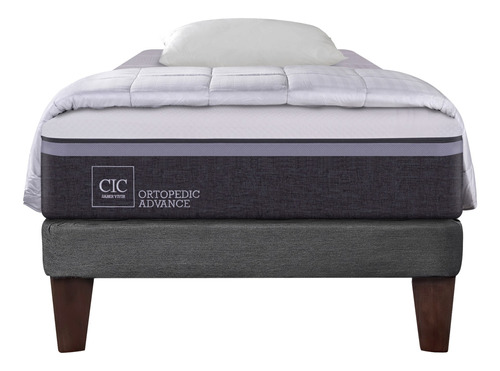 Cama Europea 1.5 Plazas Cic Ortopedic Advance + Set Textil  