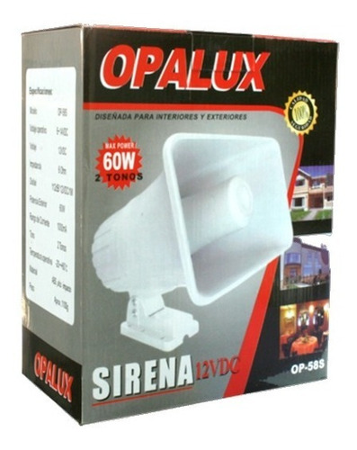 Sirena Blanca Opalux Op-58s 12-24vdc 60w