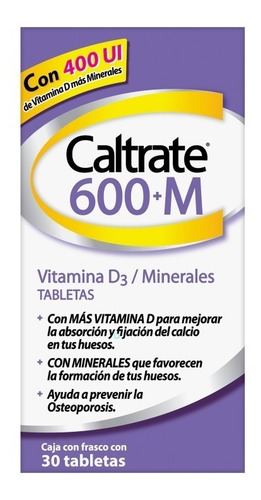 Caltrate Suplemento De Calcio 600+m / 400 Iu Frasco 30 Tabs