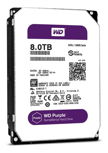 Disco Duro 3.5  Wd Purple 8tb Sata3 Intellipower