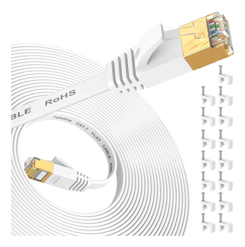 Cable Ethernet Cat7, 25 Pies De Largo, Cable De Red Plano De