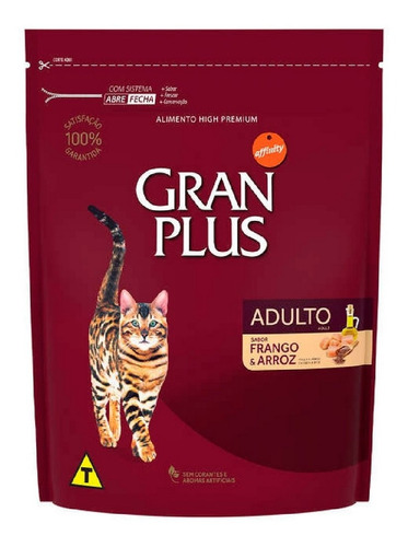 Gran Plus Ração Para Gato Adulto Frango E Arroz 1kg