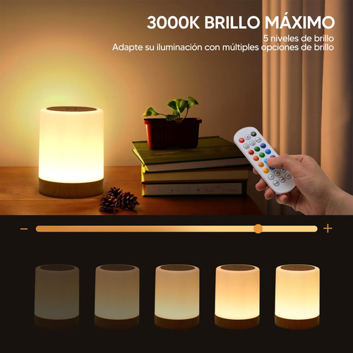 Lámpara De Noche Tactil Recargable, Luces Led Para Cuarto