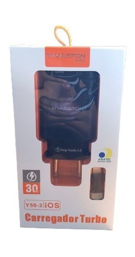 Carregador Turbo 4.0 Y59-2 Para iPhone Ios 30w Preto