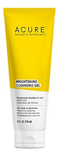 Acure Brilliantly Brightening Cleansing Gel, 4 Onzas Líquida