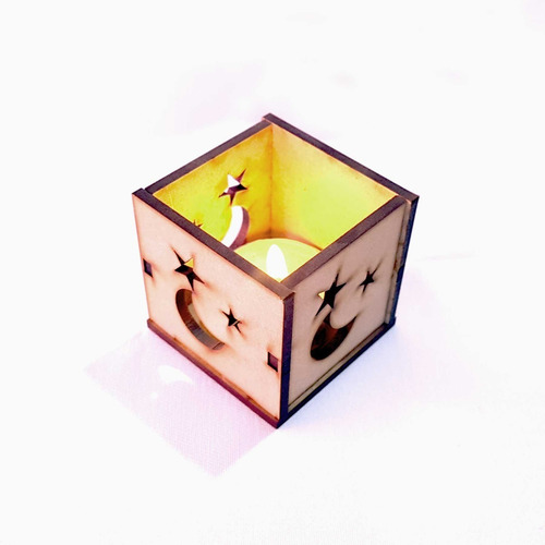 Imagen 4 de 4 de 50 Portavelas Fanales Fibrofacil Souvenirs Recuerdo 8x8x8 Cm