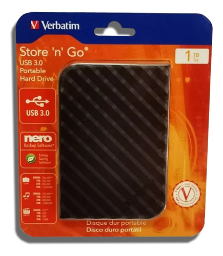 Disco Duro Externo Verbatim Store´n´go 1tb 3.0 97395 Negro