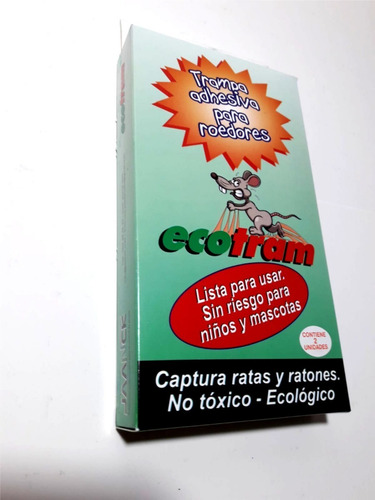 Imagen 5 de 5 de Trampa Adhesiva Para Roedores Ecotram - 2 Unidades 17x10cms