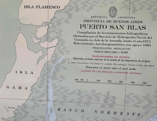 Bahia San Blas Carta Nautica H-260 Mapa Papel Original S H N