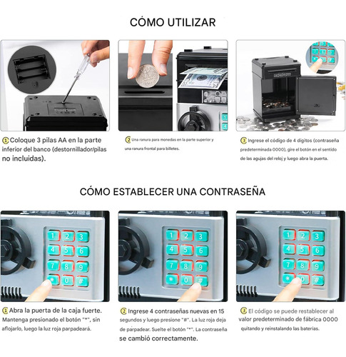 Alcancía Para Niños Cajero Automático Eléctrico Con Contraseña Ayuda A Ahorrar A Los Mas Chicos, Alta Calidad Everest