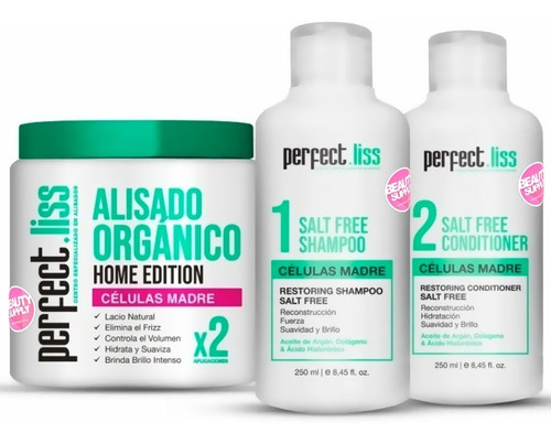 Alisado Orgánico Perfect.liss Células Madre, 2 Aplicaciones