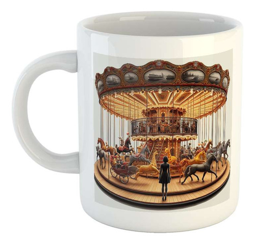 Taza Ceramica Calesita Botes Y Caballitos Para Girar C4