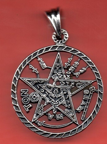 Dije Pentagrama Tetragramaton Plata 28 Mm Kendra Joyas