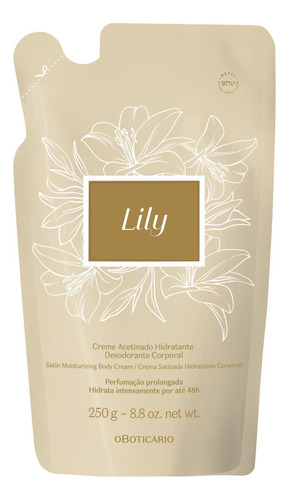 O Boticario Lily Satin - Bolsa De Recarga De Crema Corporal