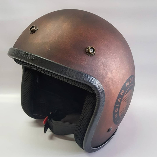 Imagem 2 de 4 de Capacete Oldschool Bronze Texture Indian Forro Rebaixado