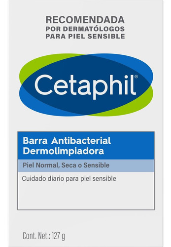 Barra Antibacterial Dermolimpiadora Cetaphil Contenido 127gr
