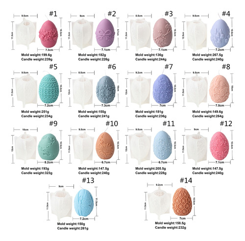 (8 #mold) Molde De Silicona Para Velas Con Forma De Huevo, B