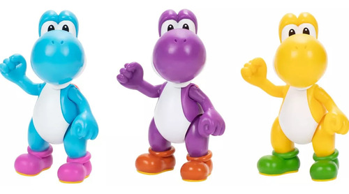 Set De Yoshis En Color Amarillo, Morado Y Azul