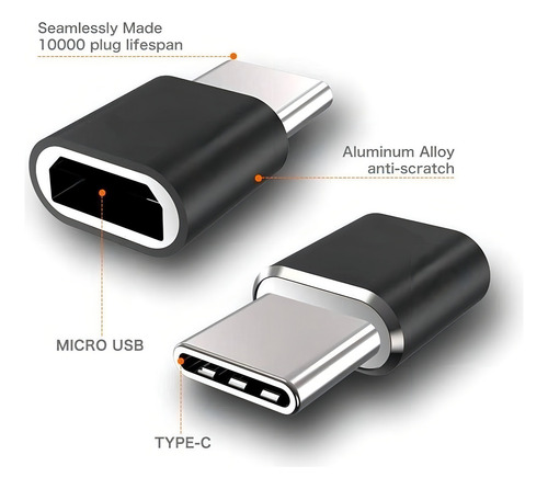 Adaptador Netmak USB C macho para micro USB fêmea 2.0 cor preto