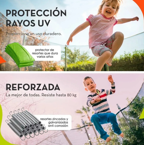 Imagen 3 de 8 de Cama Elastica Juego Plaza Red Reforzada 1,80 M Premium Dadaa