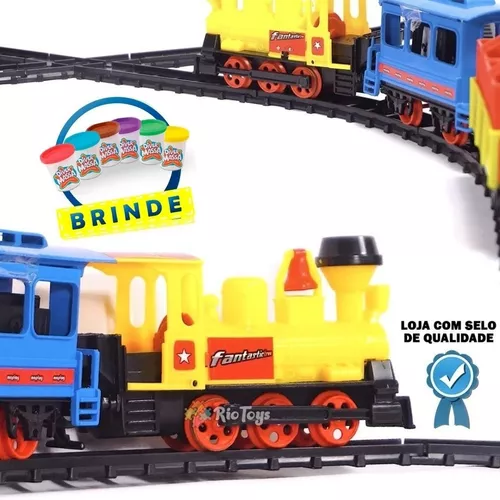 Brinquedo Trem Locomotiva Infantil Grande Com Som E Luz