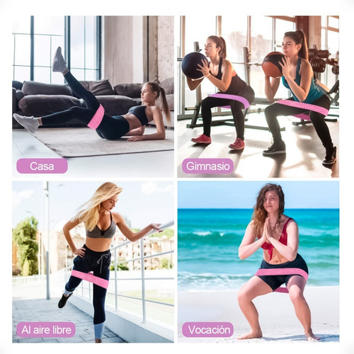 Set 3 Banda Resistencia Circular Tela Elástica Yoga Otec
