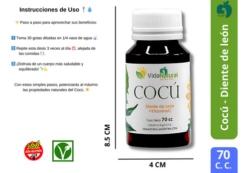 Cocú + Vitamina C - Limpieza Digestiva Liquido 70 Ml - Vida Sin Sabor