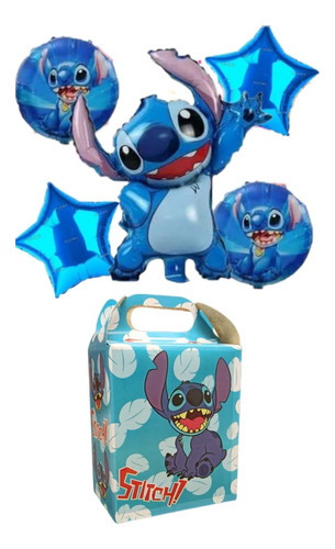 Stitch Set Globos Decoracion Más Cajas Dulceras 40 Niñas 