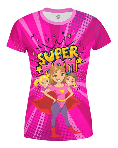 Playera Full Print Fit Dia De La Madre Super Comic Mamá Rosa