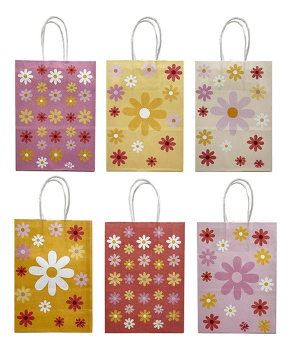 Bolsa De Sorpresitas De Papel Margaritas Rosa 12 Unidades