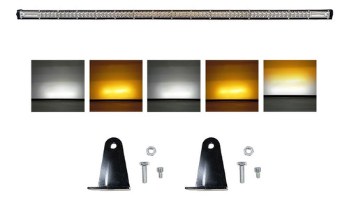 Barra Led Slim 480w Luz Blanco/ambar 160 Led 1.28mts Auto