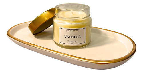 Vela Perfumada 140g Em Vidro Com Tampa De Aluminio | Vanilla