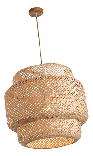 Lámpara Colgante De Bambú Tejido Con Diseño Moderno Est