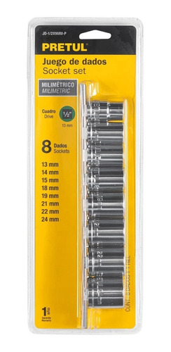 Imagen 4 de 8 de Juego Set Tubos Bocallave Enc 1/2 Milimetricos 9pzas Pretul