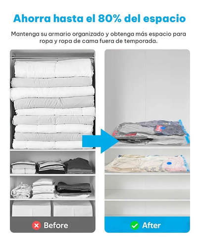 Imagen 2 de 9 de Bolsa Vacío Para Guardar Ropa Reducir Espacios Ideal - Otec