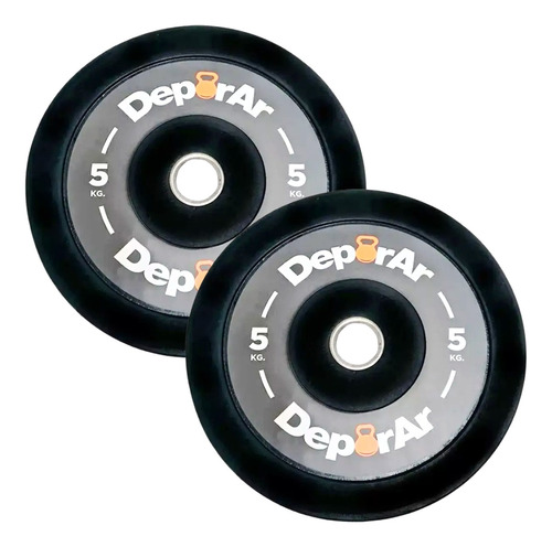 Discos Bumper 5 Kg Olimpico 50mm Caucho Deporar - 2 Unidades