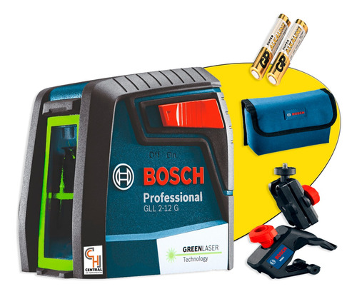 Nivel Bosch Laser Gll 2 12 Autonivelante Lineas Verdes Láser Soporte Bolso Durlock Cielo Raso