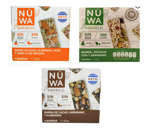Nüwa Barrinolas 140 G Surtido (3 Piezas)