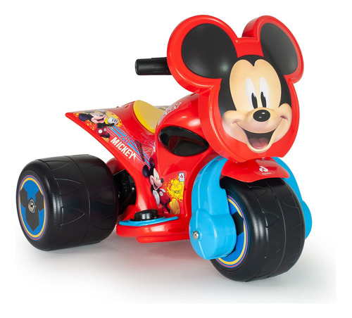 Moto Infantil Triciclo Batería Mickey Mouse Injusa Niños Ax® Color Rojo