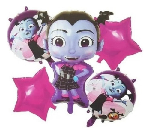 Set 5 Globos Metalizados Vampirina Cuerpo Entero Estrella