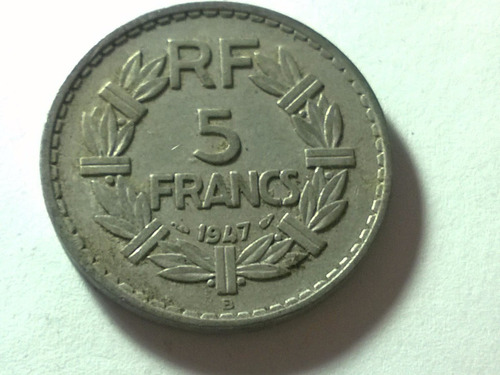 Moeda França 5 Francos 1947 31mm - Lt 2361