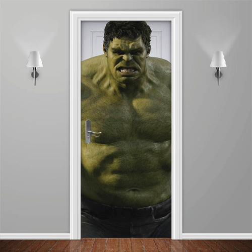 Adesivo Para Porta Decoração Quarto Criança Hulk Avengers