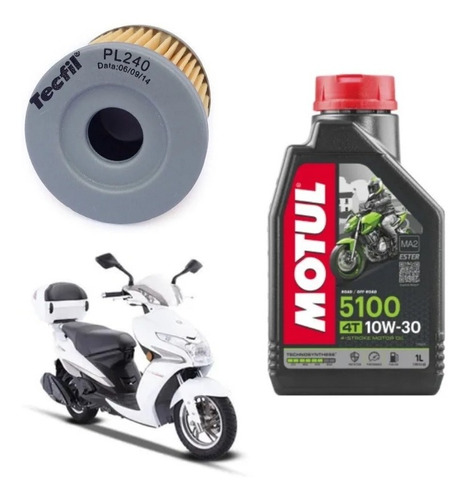 Kit Óleo E Filtro Haojue Vr150 Motul 5100 10w30 Pl240