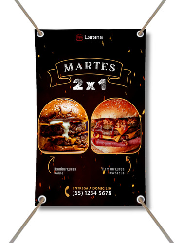 Pendón Carteles Publicitario Diseños Variados Con Ojetillos