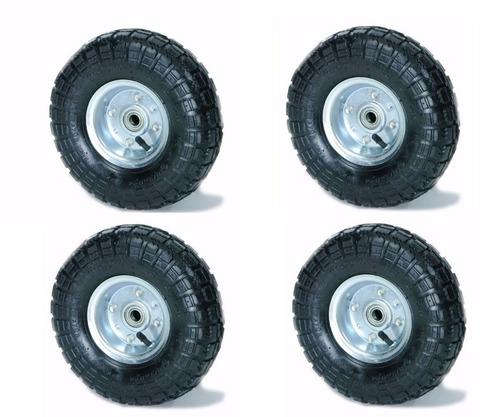 Kit X 4 Rueda Neumatica Inflable Para Carro Zorra Zona Norte