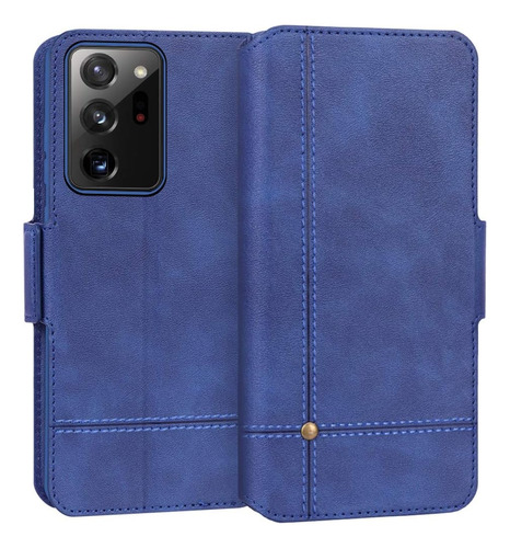 Funda Billetera Cuerina Galaxy Note 20 Ultra Azul